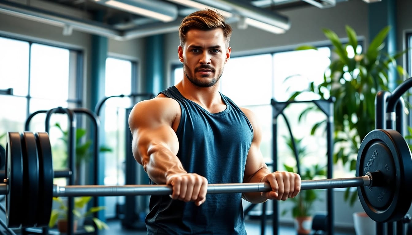 Proviron kaufen zur Verbesserung der Fitness bei einem Athleten in einem modernen Fitnessstudio.