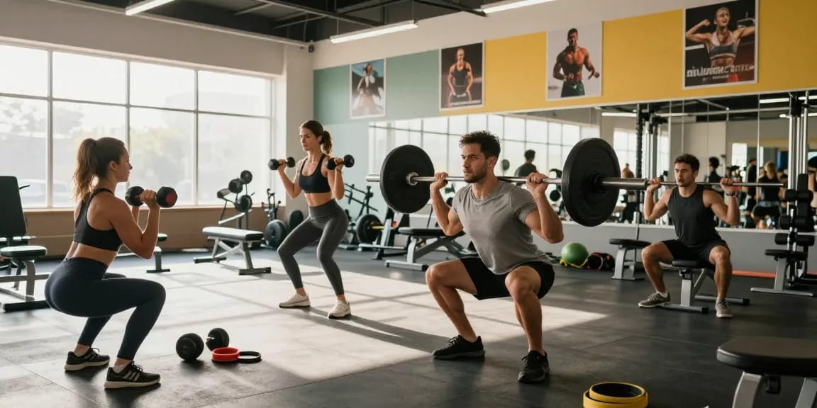 Anabolika Shop Deutschland – Begeisterte Bodybuilder trainieren mit Gewichten in einem professionellen Fitnessstudio und zeigen ihre Hingabe zum Muskelaufbau.
