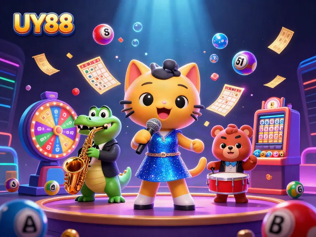 Experience UY88's vibrant casino atmosphere with engaging characters and dynamic game elements.