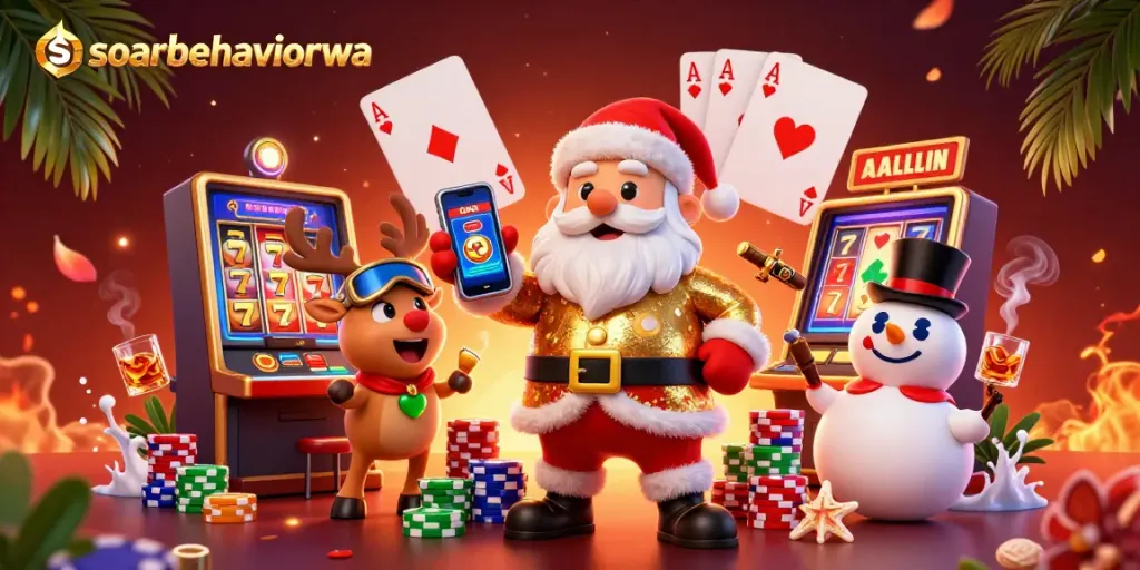 Spin jackpots with soarbehaviorwa characters enjoying a lively casino atmosphere.