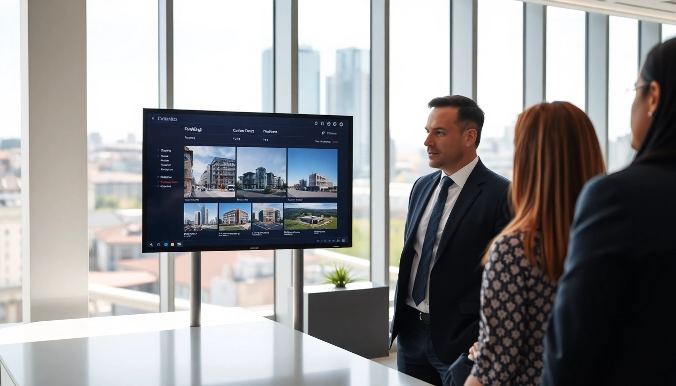 Immobilienmakler Frankfurt Preungesheim präsentiert moderne Immobilien in einem hellen Büro.