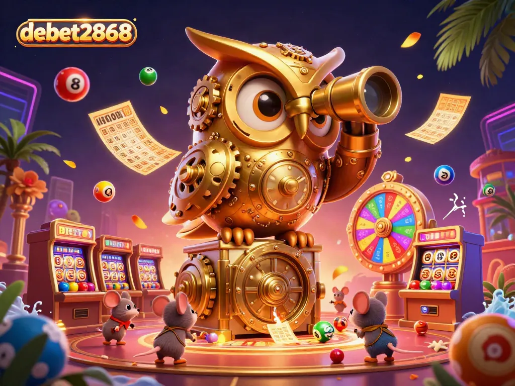 Experience the excitement of debet2868 with interactive gambling features in this vibrant casino scene.