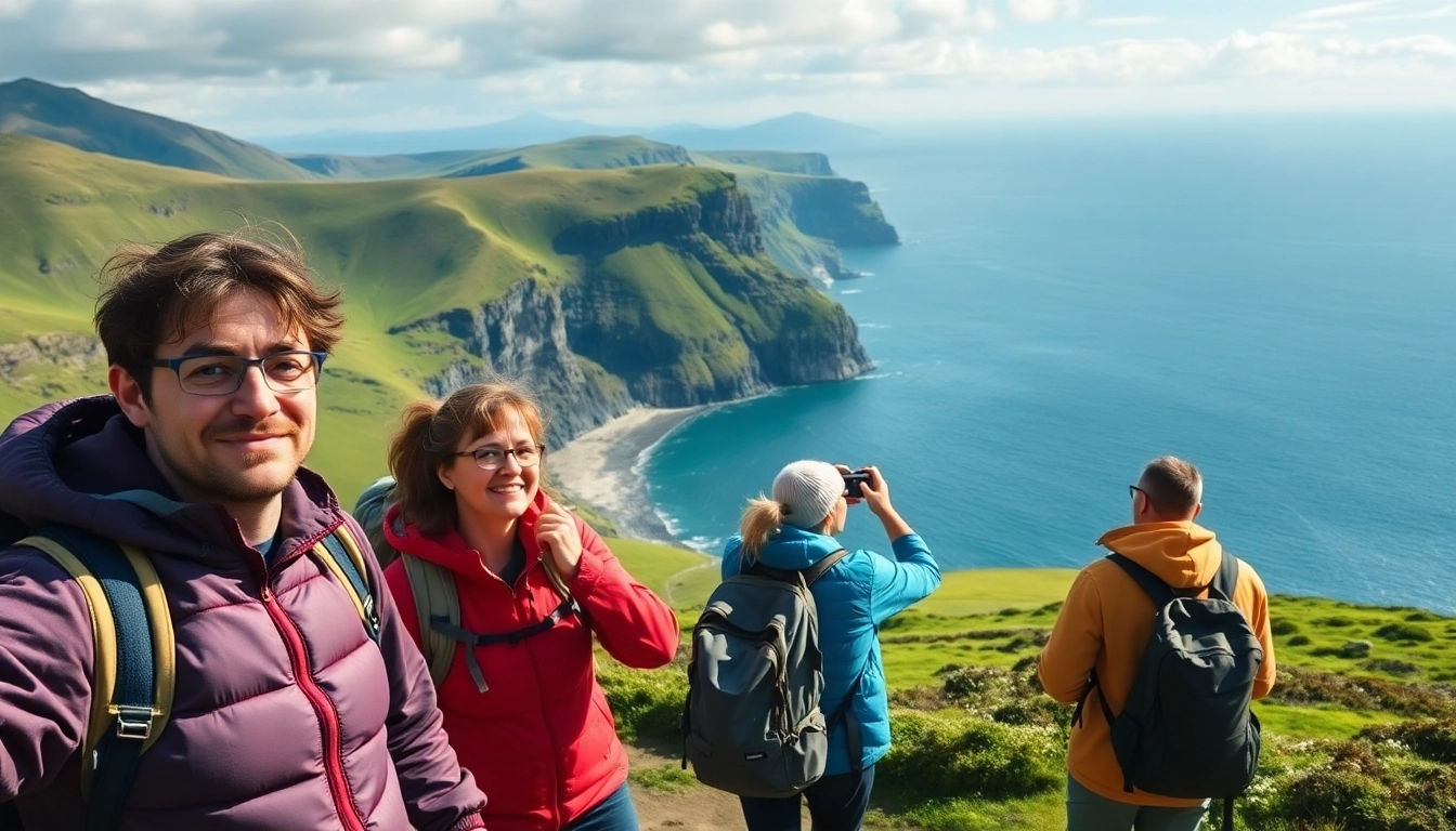 Hiker enjoying the breathtaking views along the Kerry Way Fernwanderweg in Ireland.