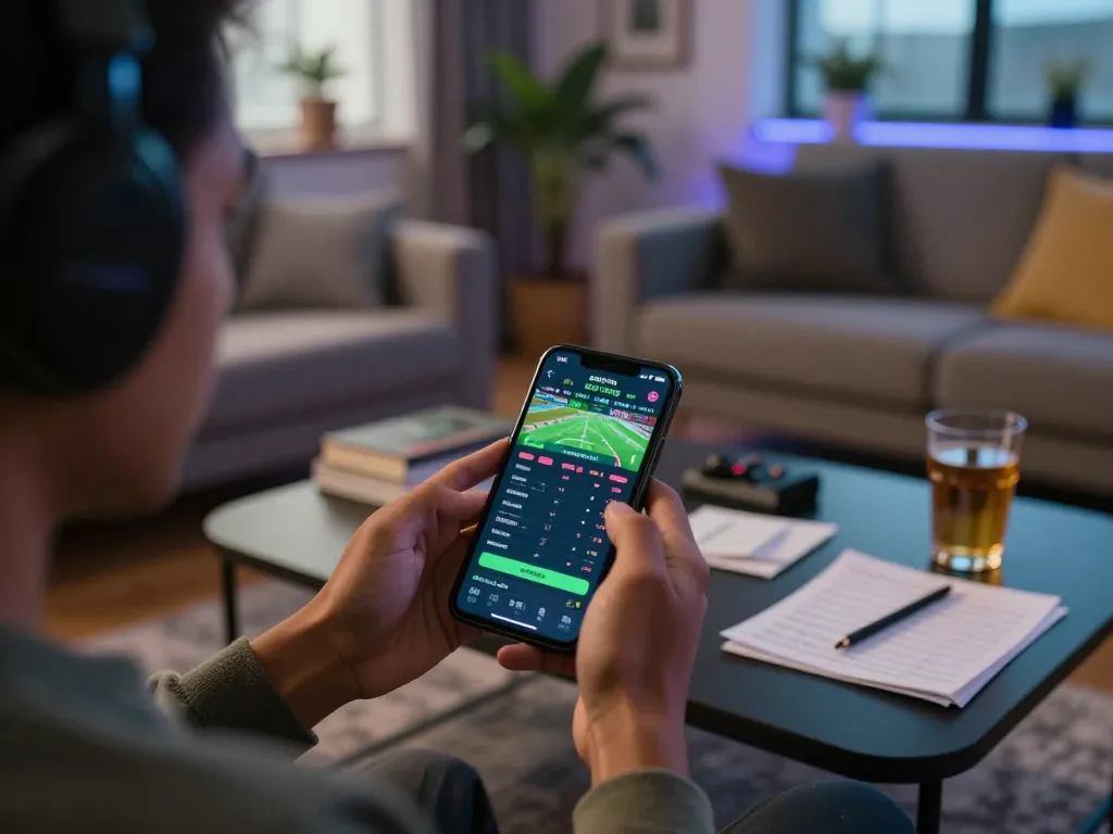 f168 mobile sports betting experience with intense focus on odds and strategies in a cozy setting