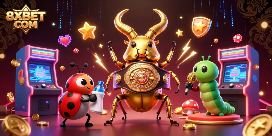 Experience thrilling gaming at 8XBET COM with vibrant characters and casino elements.