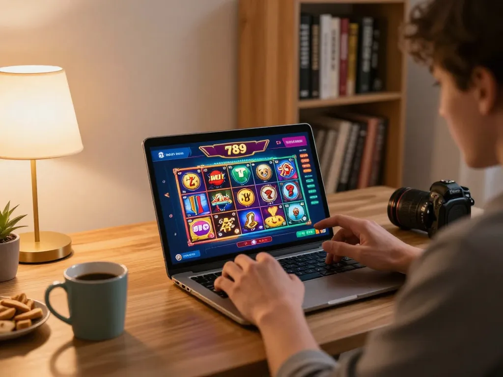 Enjoying a thrilling session on the 789 win mobile app while sipping coffee.