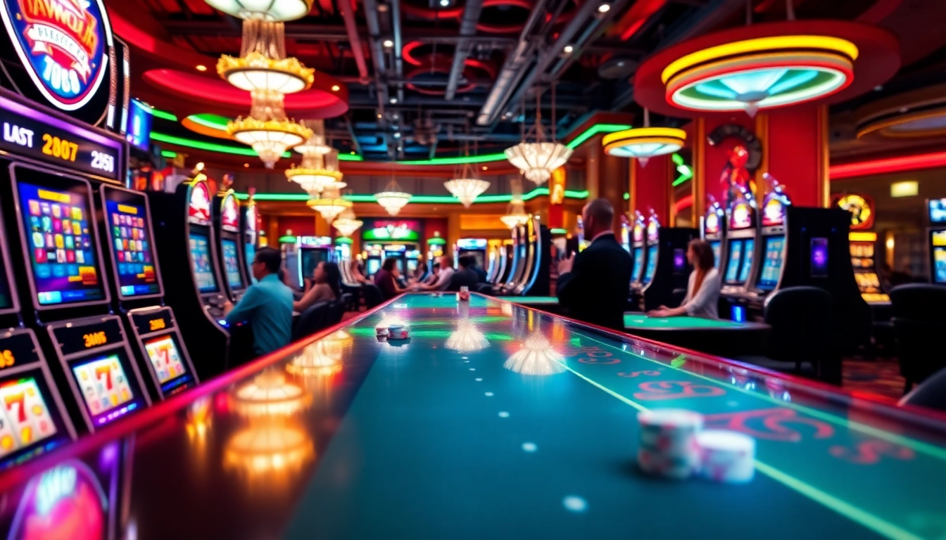 Bei casinospielen in einem lebhaften Casino genießen Spieler aufregende Spiele wie Slots und Poker.