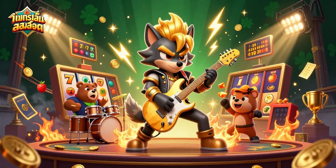 Engage in ทดลองเล่นสล็อต with dynamic slot reels and energetic cartoon characters, enhancing your gaming experience.